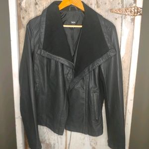 Black Faux Leather Moto Jacket